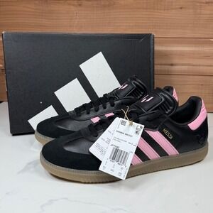 Adidas Samba Messi Indoor Soccer Shoes Gum Black-Pink Men's Size 8.5‎